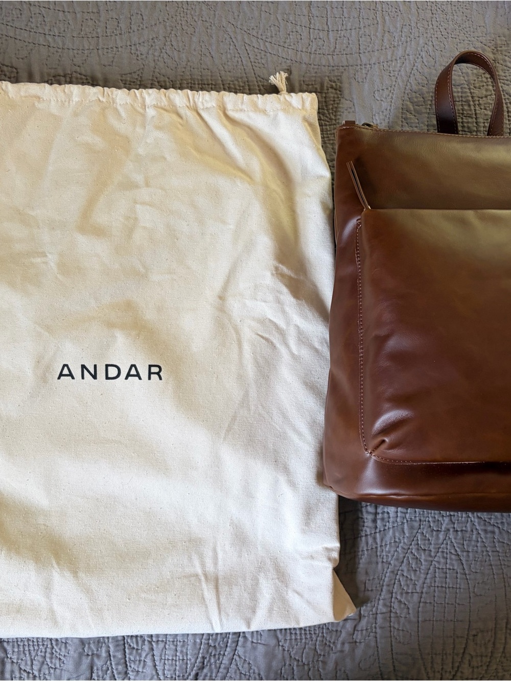 ANDAR Brown Leather Backpack - Rich Chestnut - Brand New!